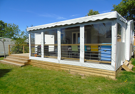 Collection toiles de toits Biscabois, bâche pour terrasse mobil-home