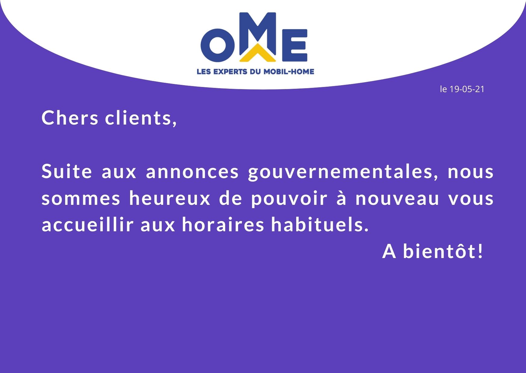 Message d'info OME accueil -FB