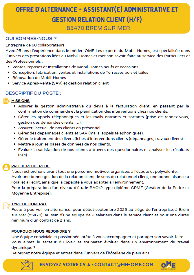 OFFRE ALTERNANCE BTS GPME